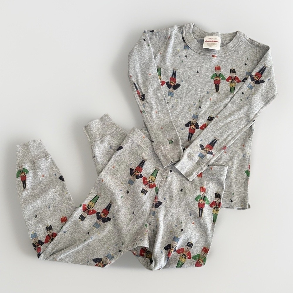 Hanna Andersson Blue Nutcracker Ballet Christmas Print Long John Pajamas Size‎ 5